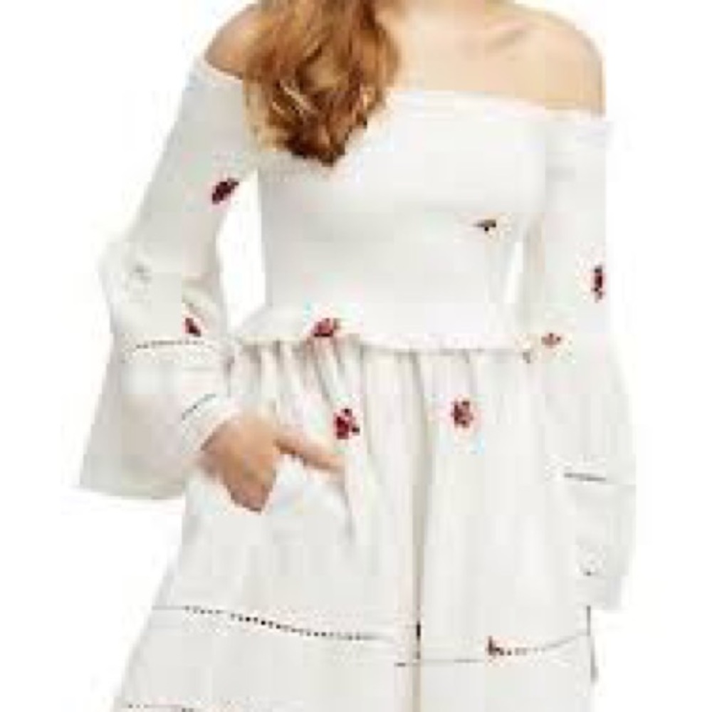 FREE PEOPLE COUNTING DAISIES OFF SHOULDER DRESS M